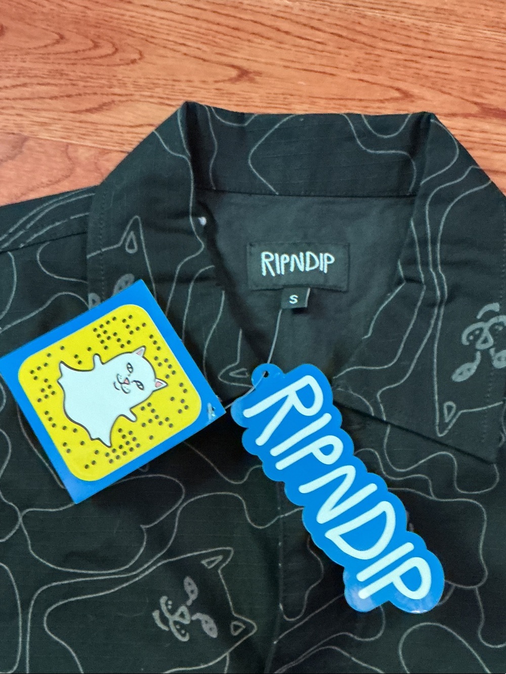 Ripndip Black Button-Up Lord Nermal shirt